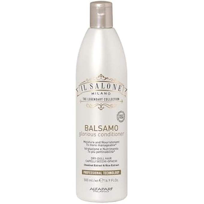 IL SALONE PROFESSIONAL GLORIOUS CONDITIONERHYDRATING CONDITIONER FOR DRY HAIRADDS MOISTURE AND NOURISHMENT WITH CHESTNUT EXTRACT + RICE WATERSALON-QUALITY HAIR CARE (16.9 OZ / 500 ML) - Image 1